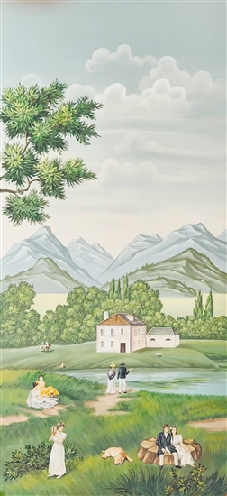 歐美風(fēng)格的手繪墻紙。（受訪者供圖）