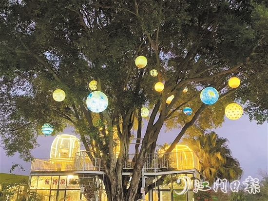 臺(tái)山新娘房農(nóng)場(chǎng)餐廳內(nèi)設(shè)有當(dāng)下流行的休閑元素星空房。