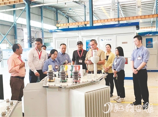 哥斯達(dá)黎加考察團(tuán)走進(jìn)海鴻電氣，深入了解企業(yè)的生產(chǎn)工序。