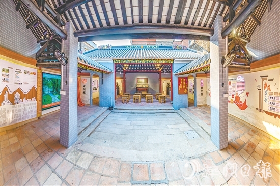 鶴山把村史館建設(shè)作為留住鄉(xiāng)愁、激活文脈的“龍頭工程”。圖為桃源鎮(zhèn)蟠光村史館（雪操公祠）。