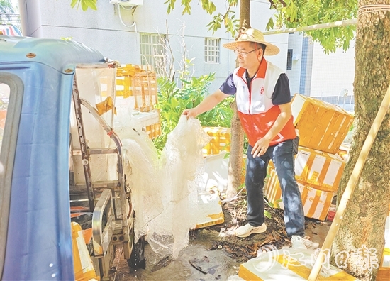 黨員干部、志愿者對房前屋后、背街小巷等蚊蟲易孳生地進行排查。