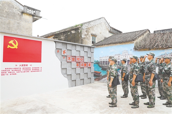 開平組織民兵隊(duì)伍到紅色基地參觀見學(xué)，賡續(xù)紅色基因。