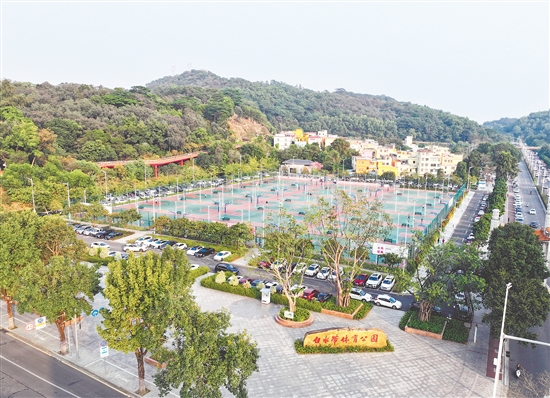 白水帶體育公園為群眾提供了專業(yè)的健身場所。